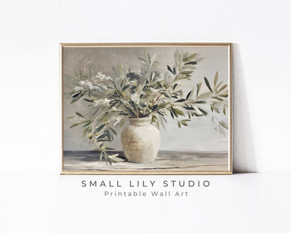 Olive Branches in Vase Printable Wall Art