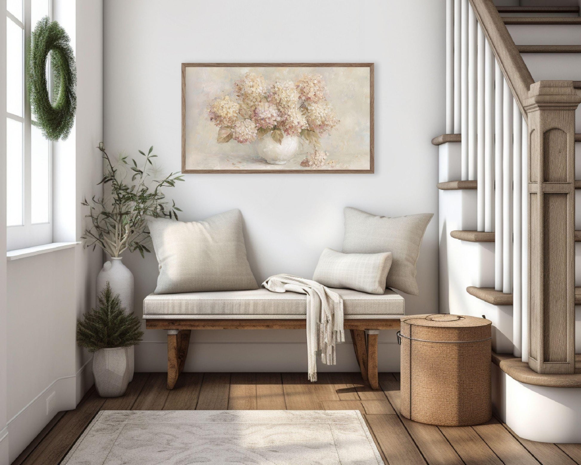 Pink Hydrangeas Frame TV Art