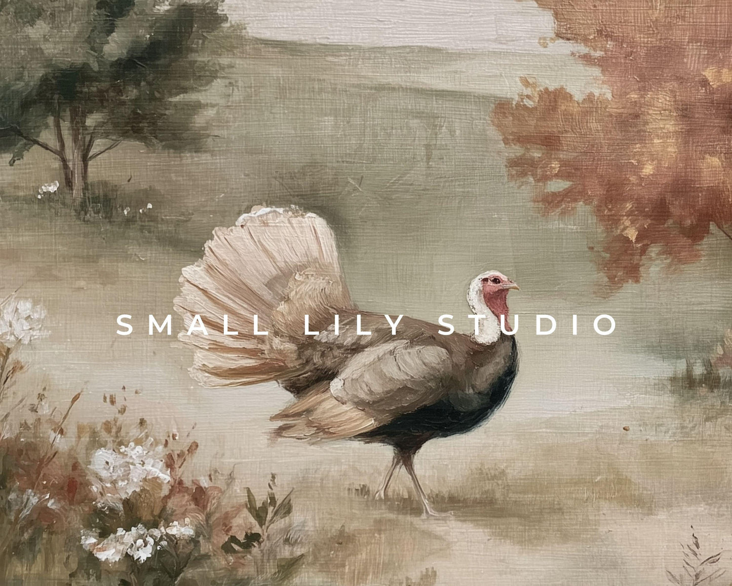 Turkey in Fall Landscape Frame TV Art