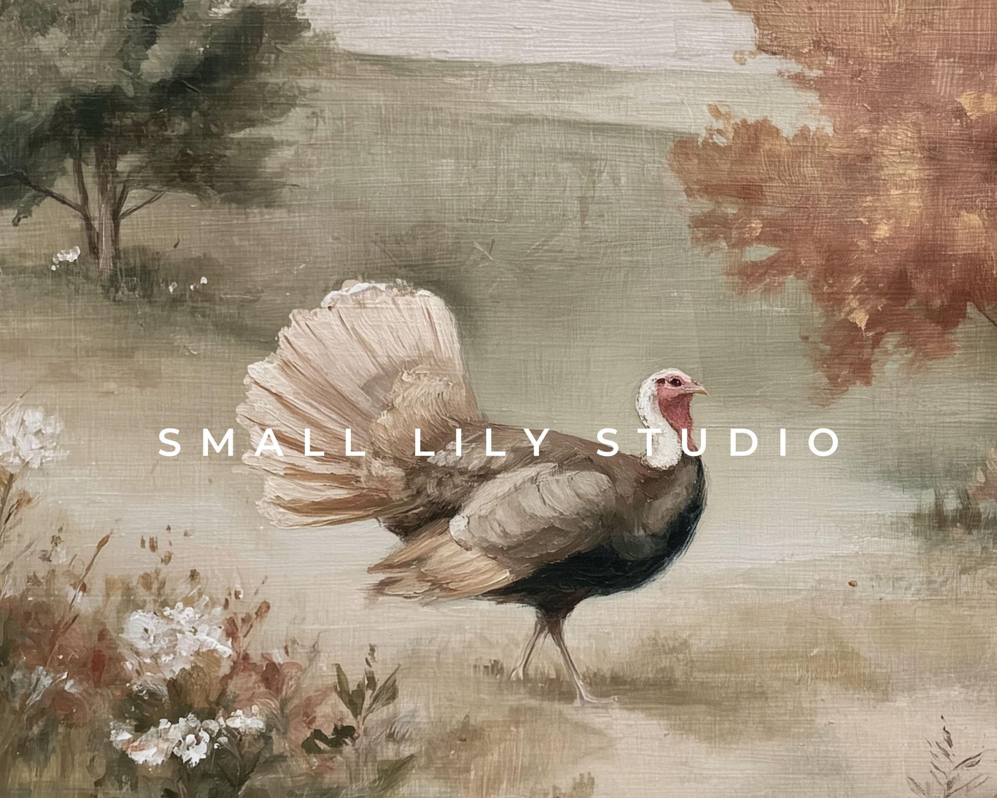 Turkey in Fall Landscape Frame TV Art