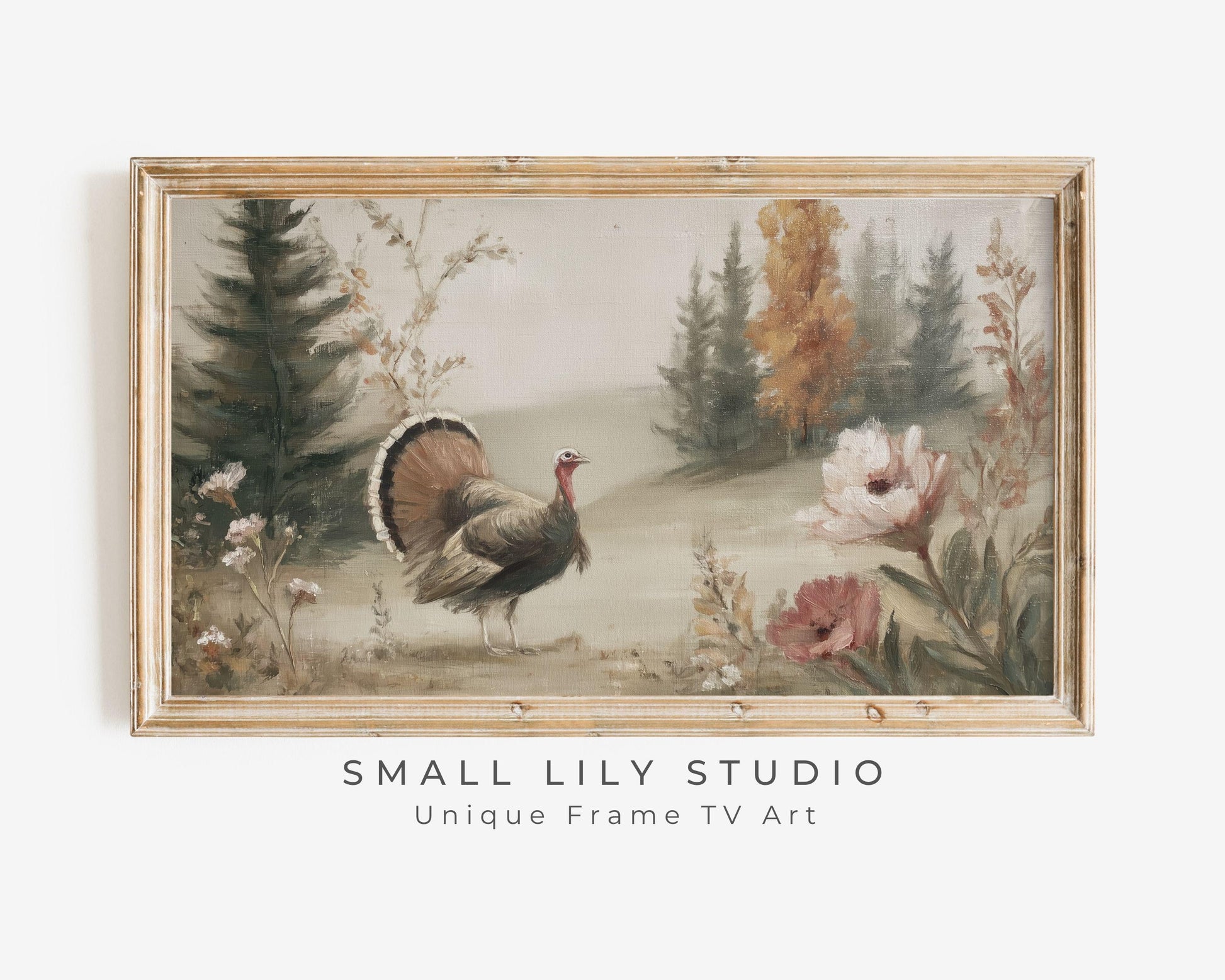 Turkey in Fall Landscape Frame TV Art