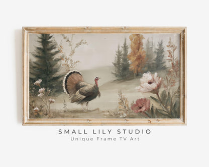 Turkey in Fall Landscape Frame TV Art