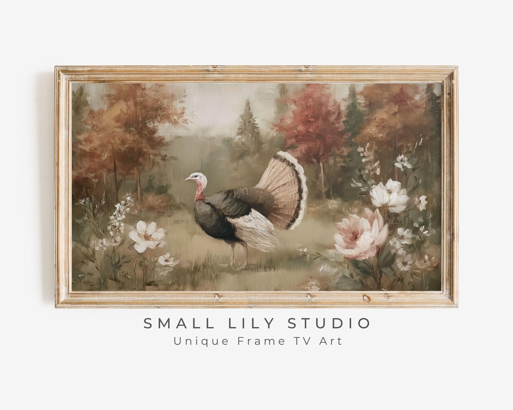 Turkey in Fall Landscape Frame TV Art