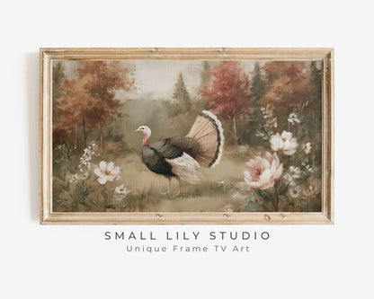 Turkey in Fall Landscape Frame TV Art
