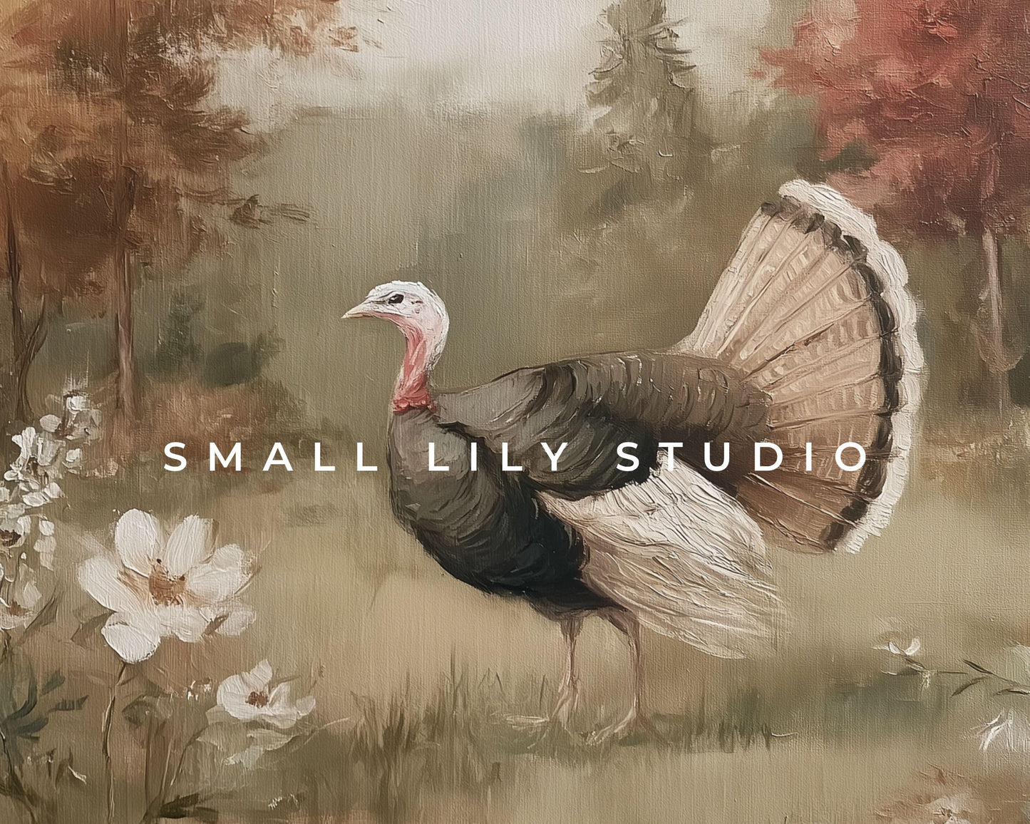 Turkey in Fall Landscape Frame TV Art