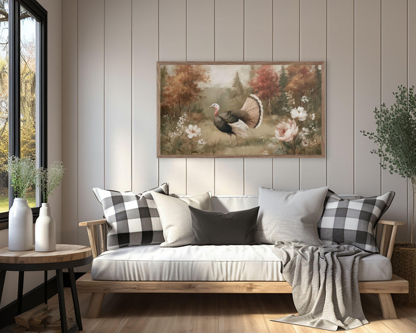 Turkey in Fall Landscape Frame TV Art