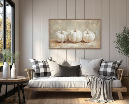 White Pumpkins Frame TV Art