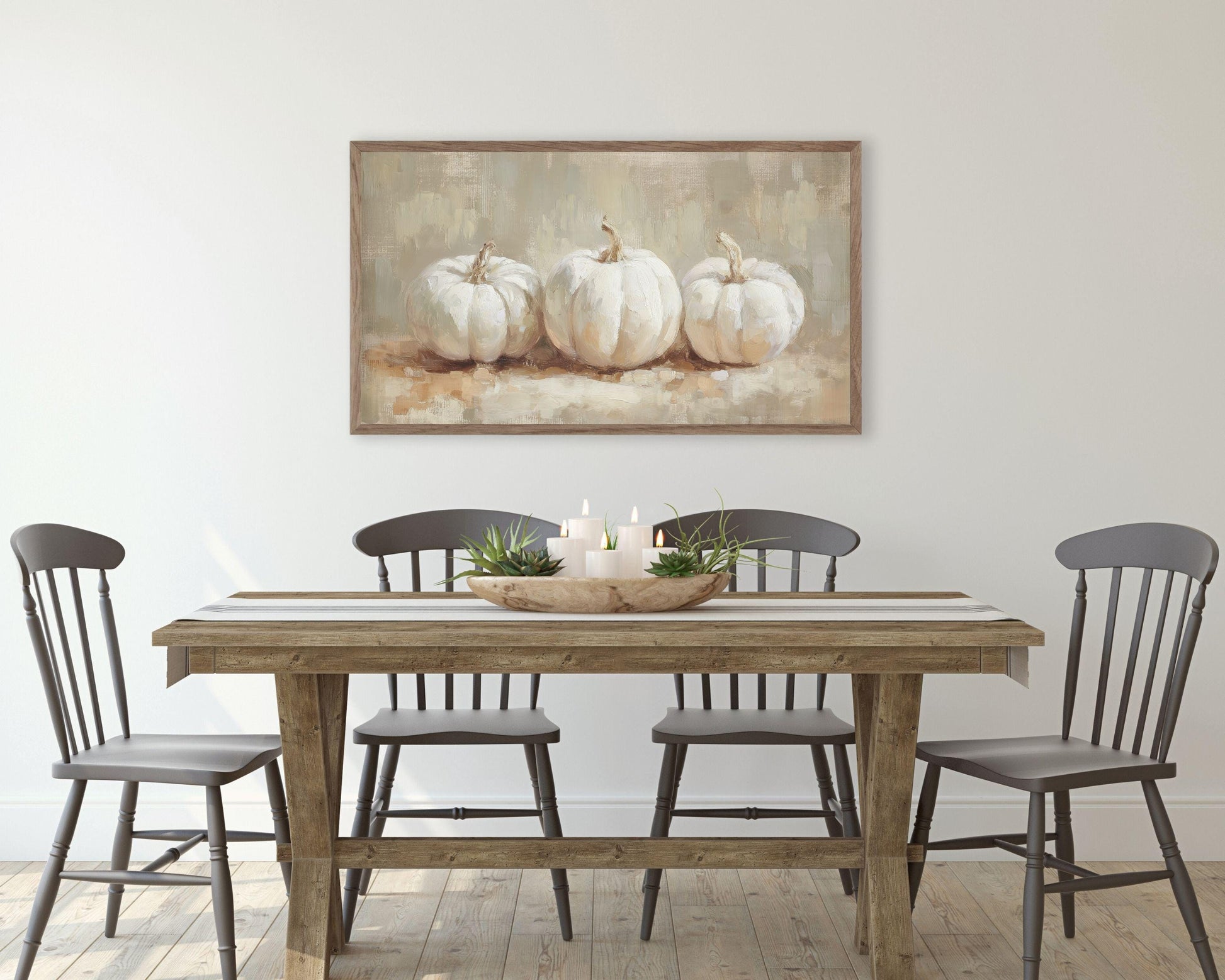 White Pumpkins Frame TV Art
