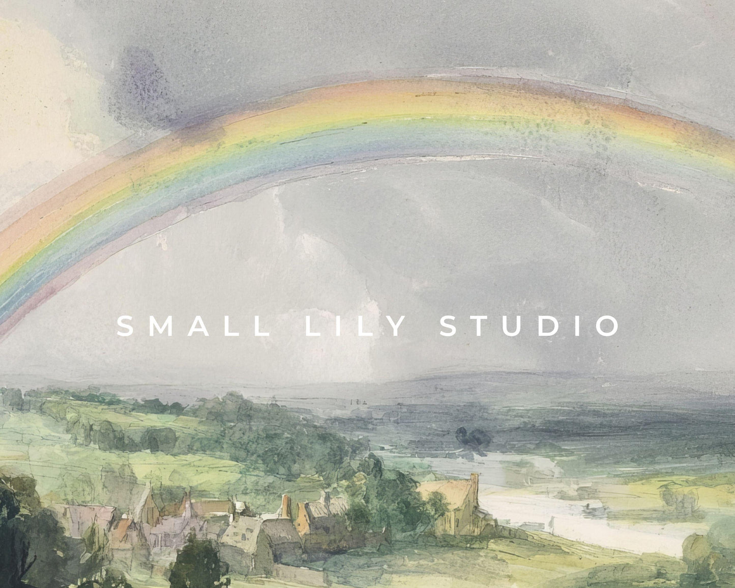 Rainbow Over Landscape Frame TV Art