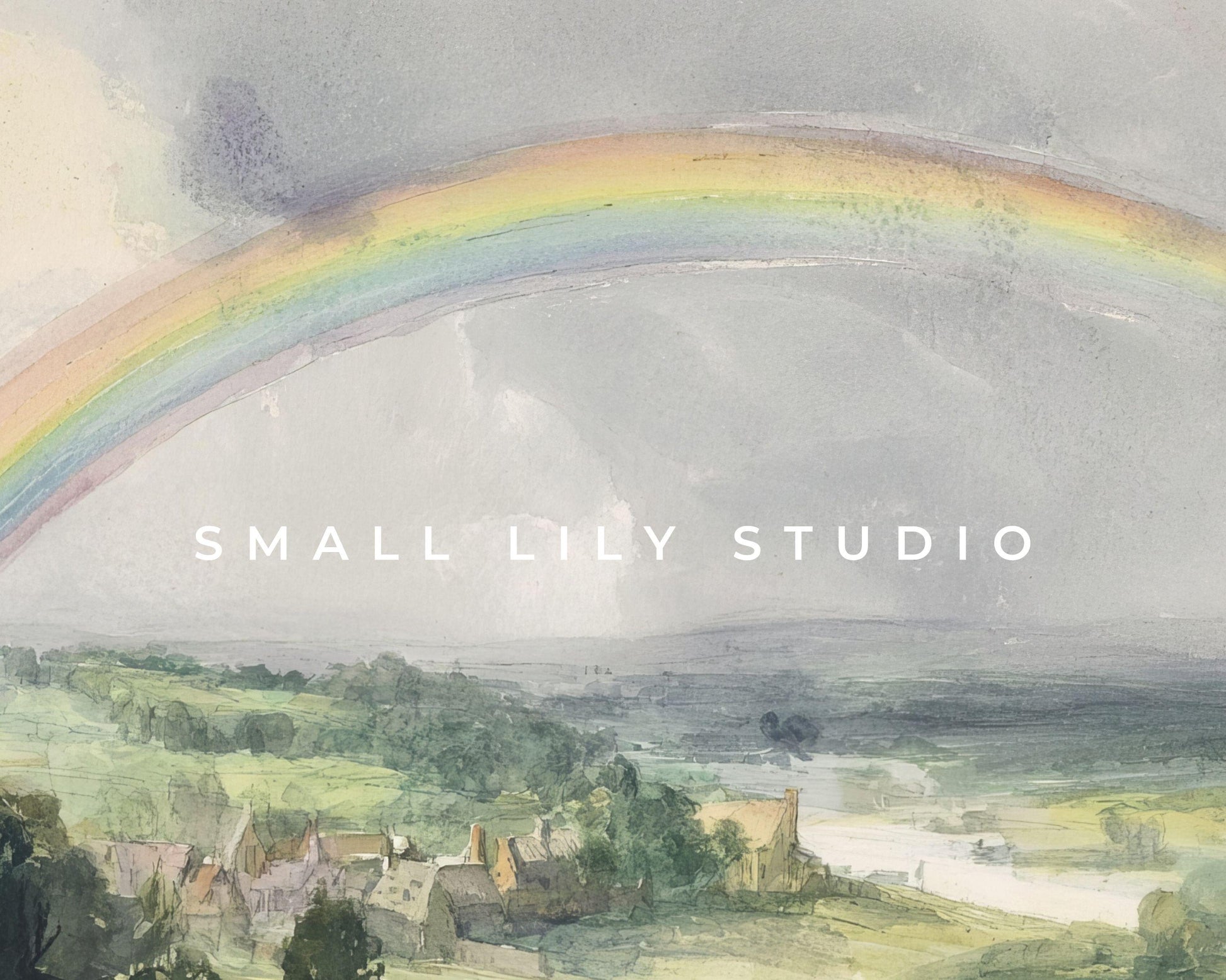 Rainbow Over Landscape Frame TV Art