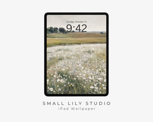 White Wildflowers iPad Wallpaper