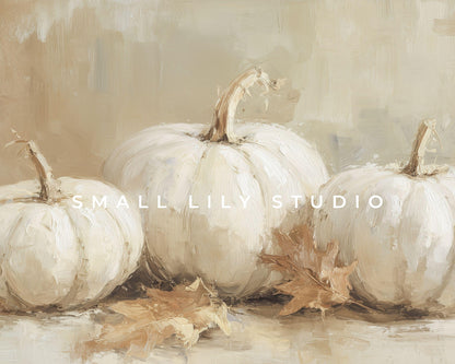White Pumpkins Desktop Wallpaper Set