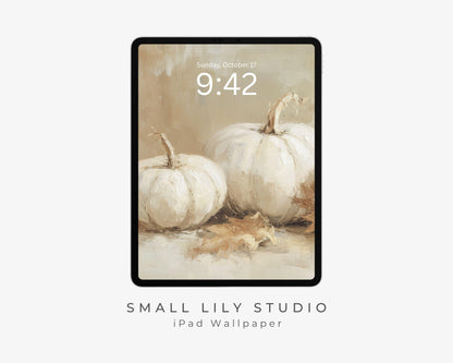 White Pumpkins iPad Wallpaper