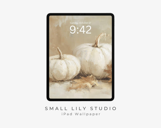 White Pumpkins iPad Wallpaper