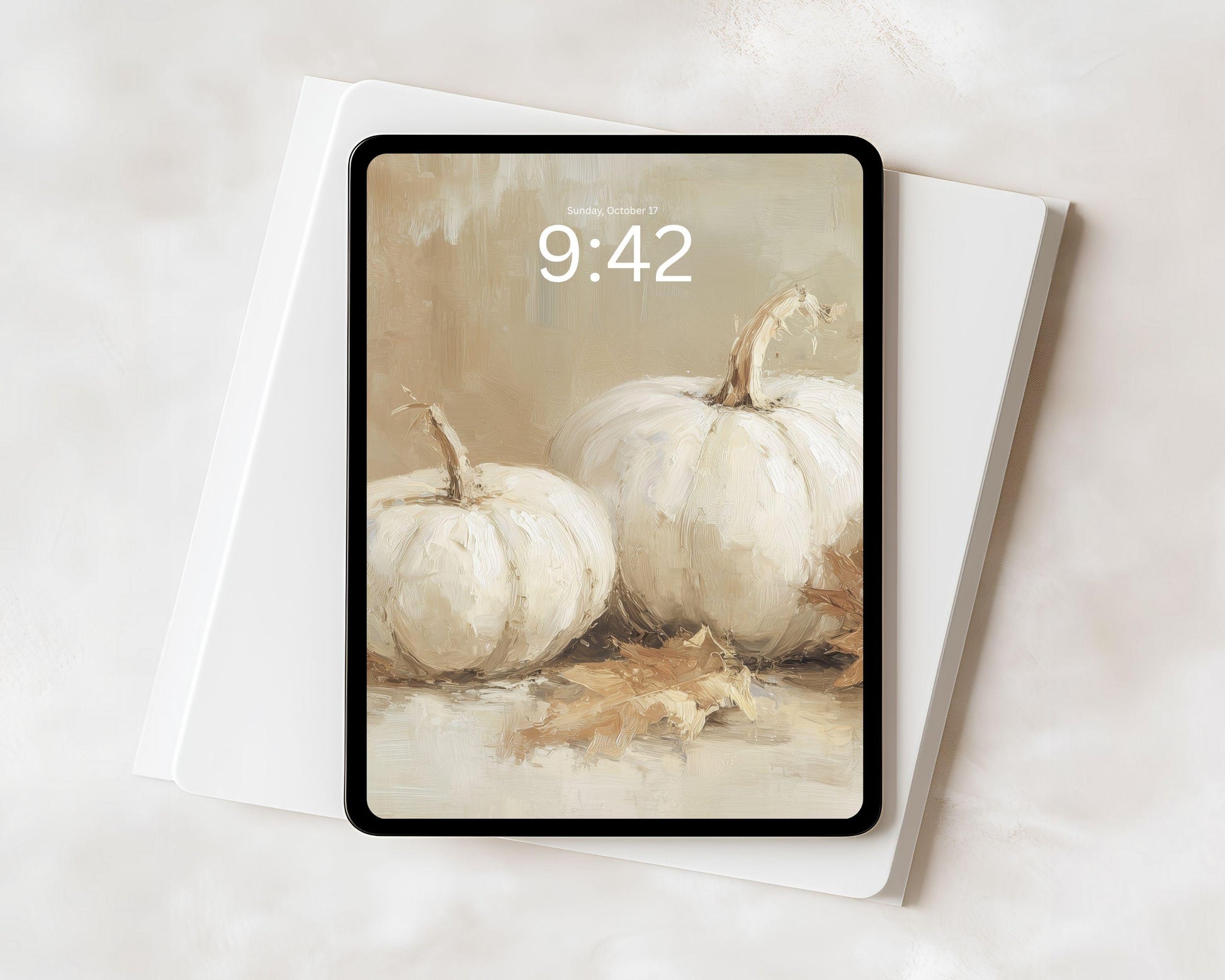 White Pumpkins iPad Wallpaper
