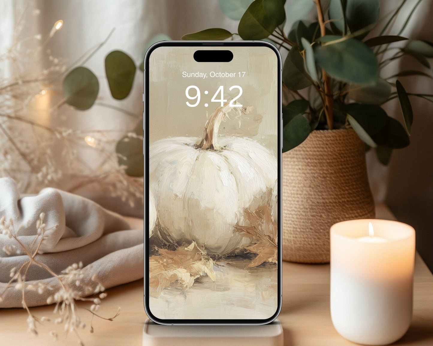 White Pumpkins Phone Wallpaper