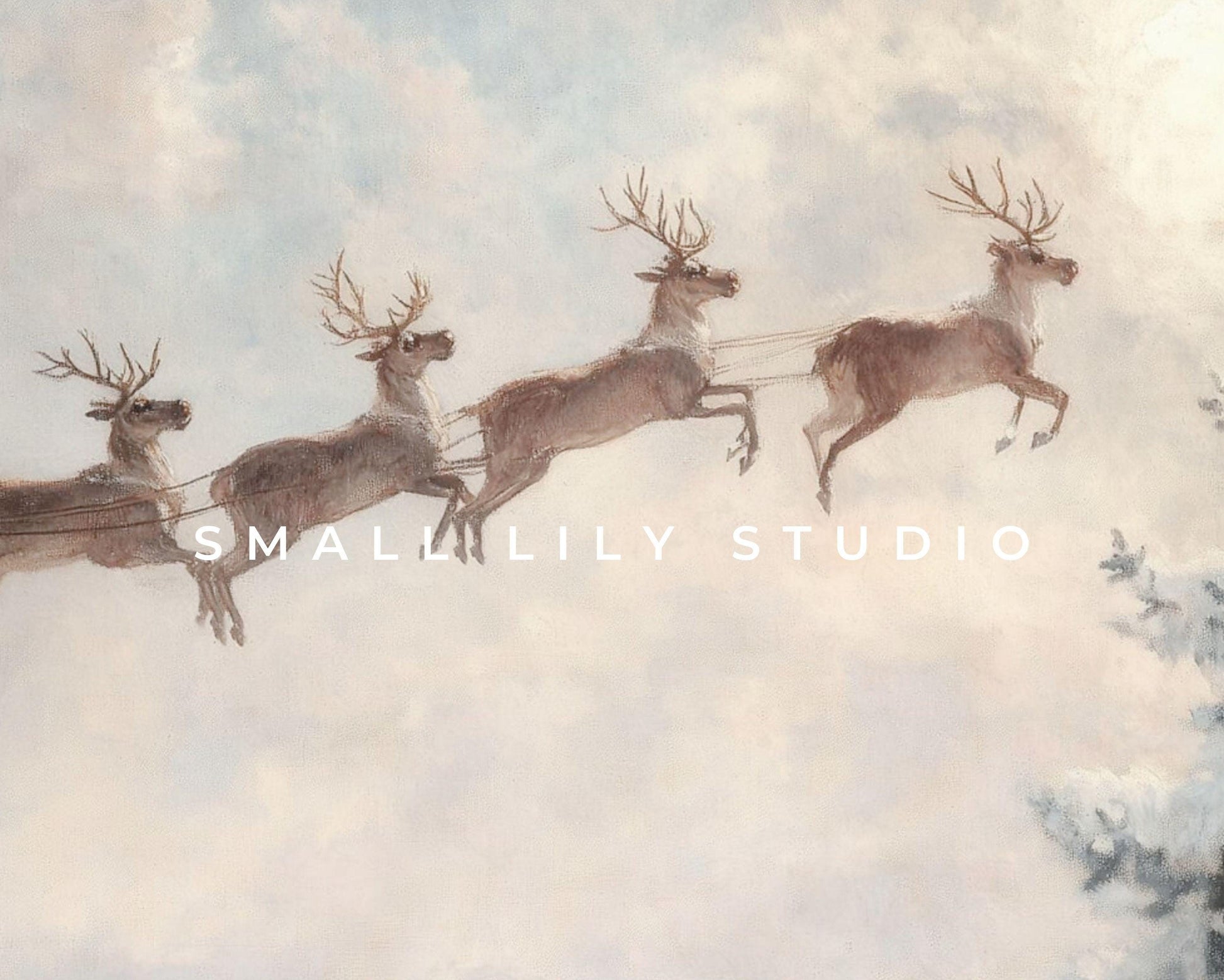 Cute Christmas Reindeer iPad Wallpaper