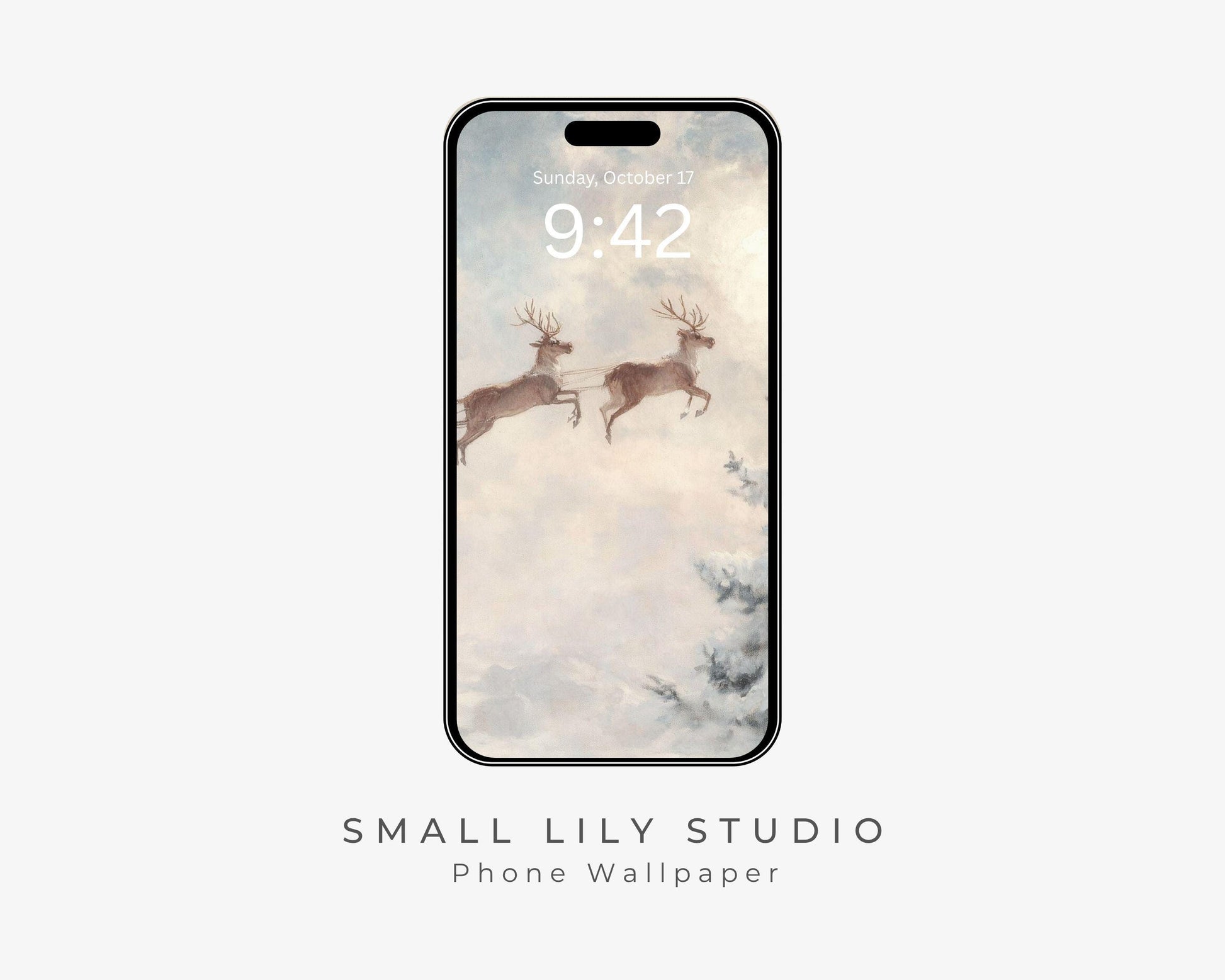 Cute Christmas Reindeer Phone Wallpaper