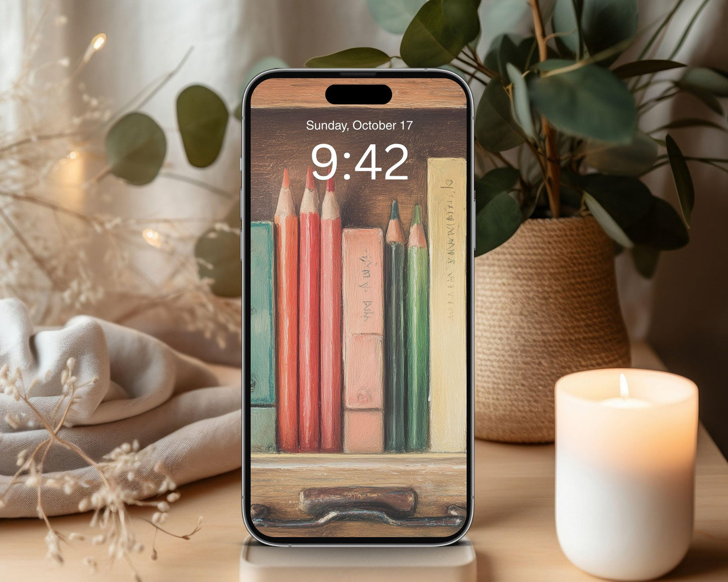 Pencils & Books Desktop Wallpaper Set