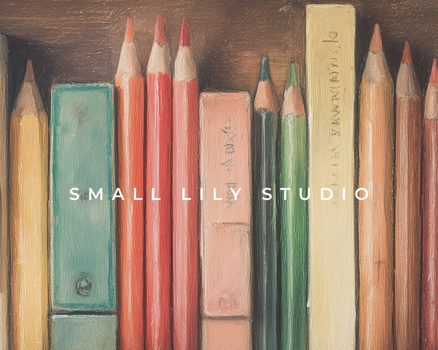 Pencils & Books iPad Wallpaper