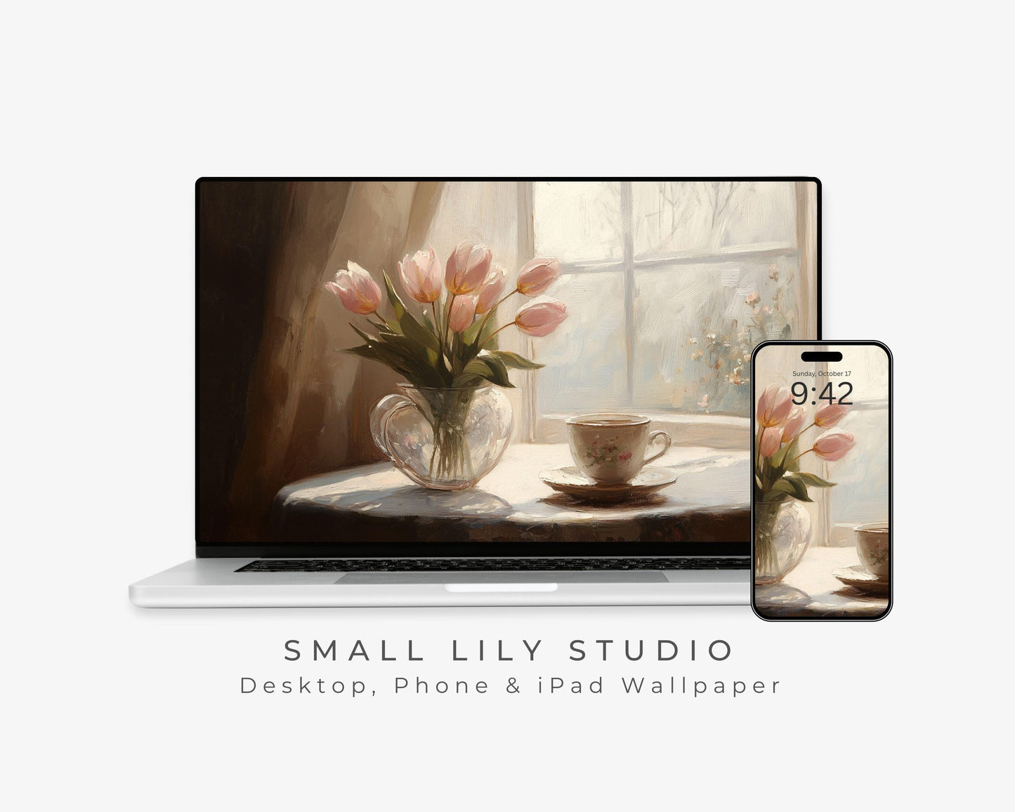 Tulips & Tea Desktop Wallpaper Set