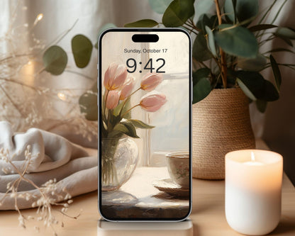 Tulips & Tea Desktop Wallpaper Set