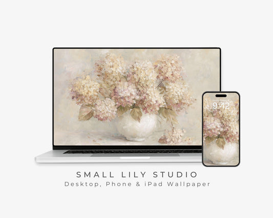 Pink Hydrangeas Desktop Wallpaper Set