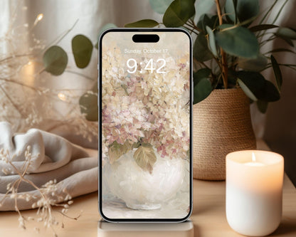 Pink Hydrangeas Desktop Wallpaper Set