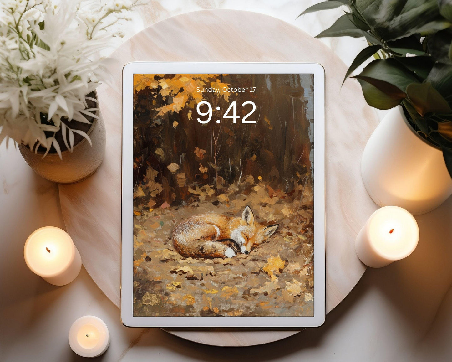Sleeping Fox iPad Wallpaper