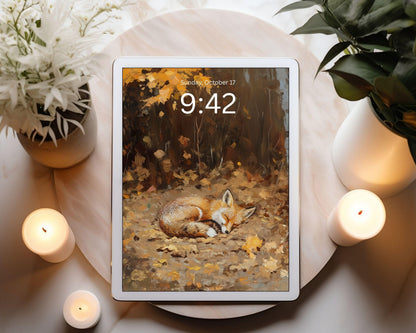 Sleeping Fox iPad Wallpaper