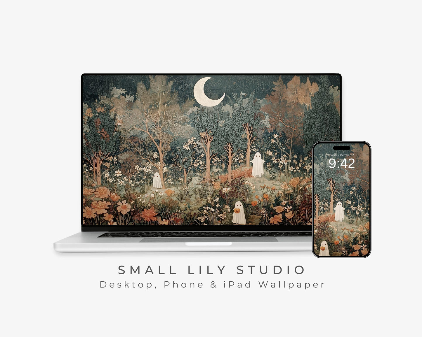 Halloween Ghosts Desktop Wallpaper Set