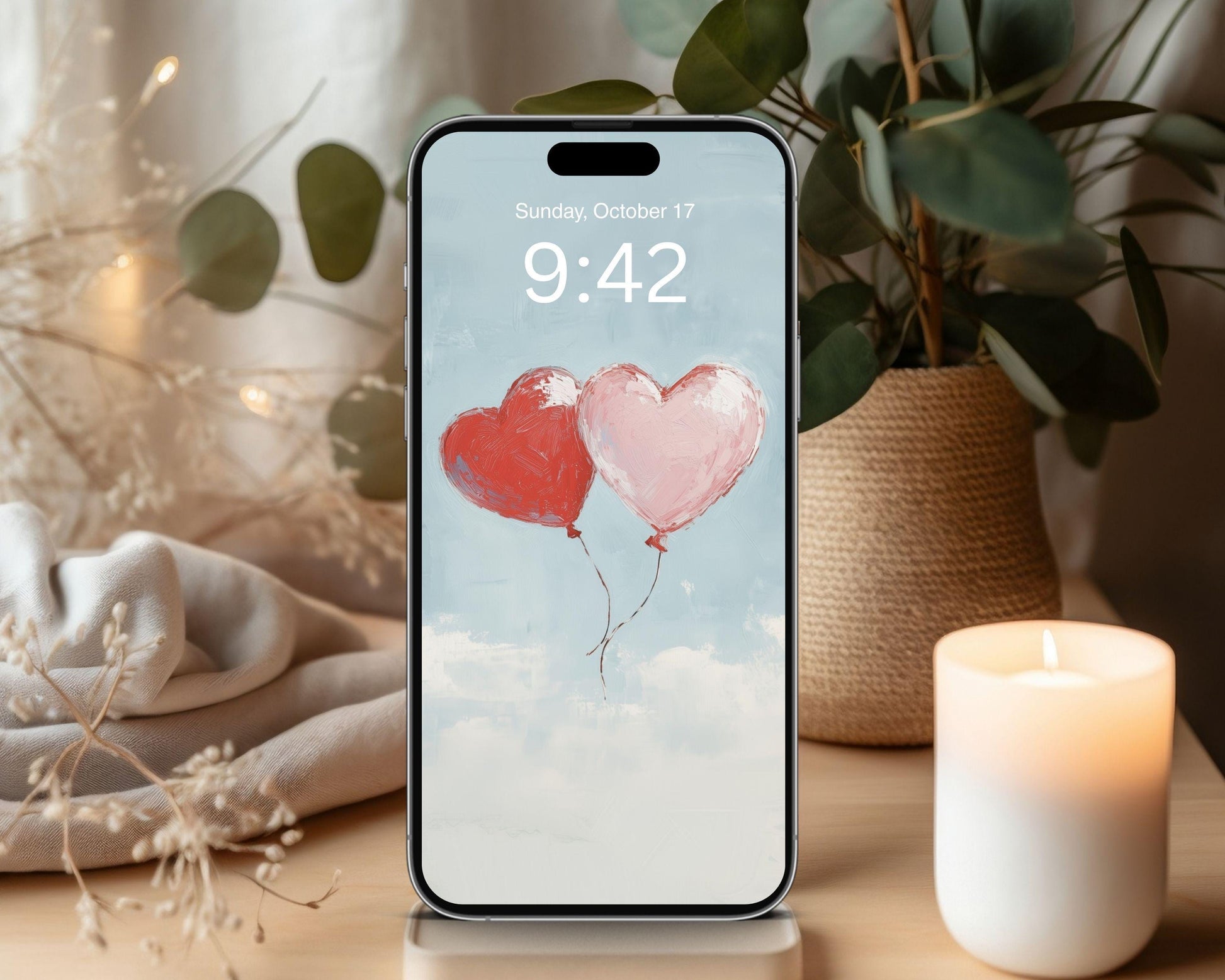 Heart Balloons Desktop Wallpaper Set