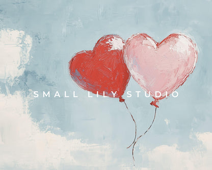 Heart Balloons Desktop Wallpaper Set