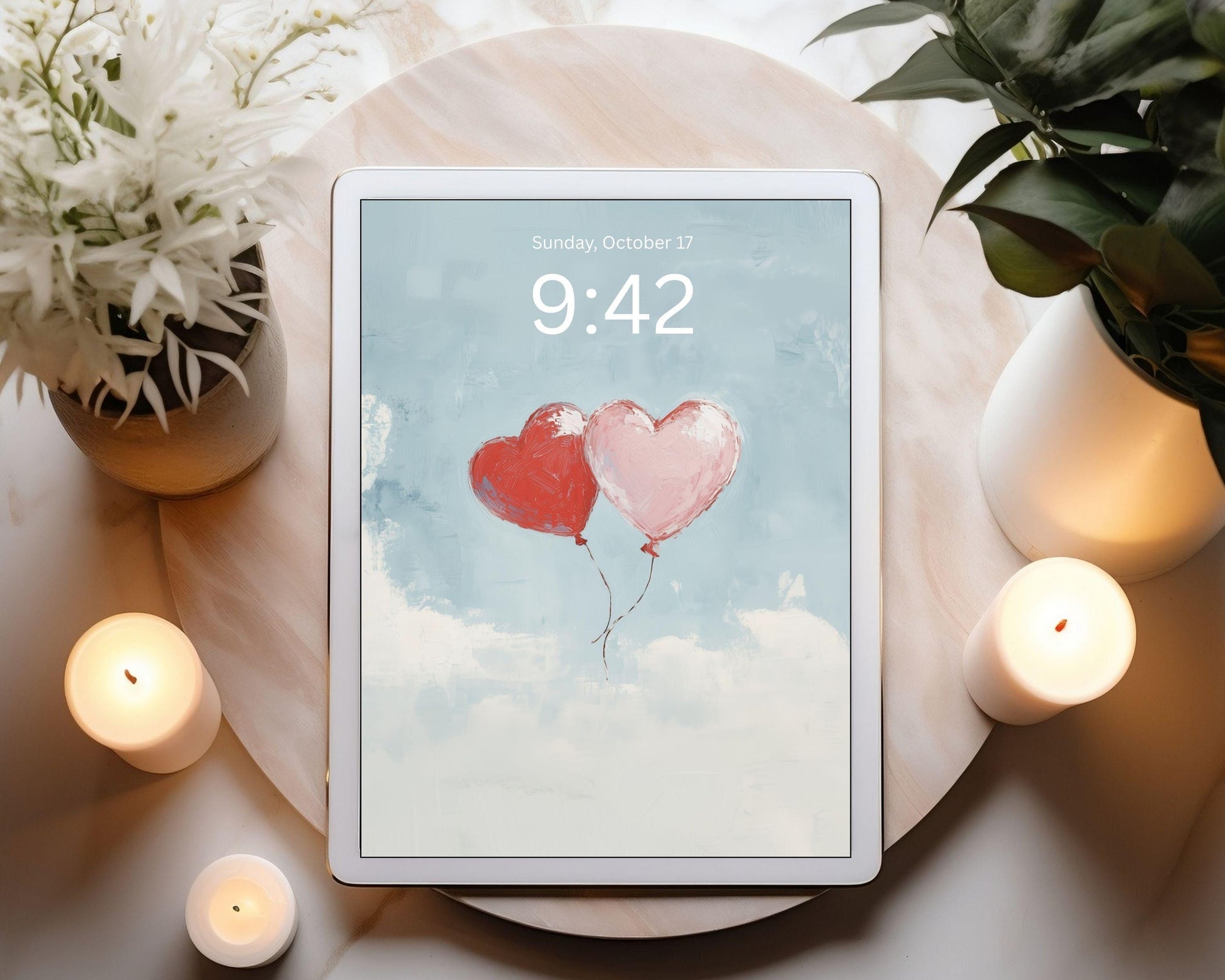 Heart Balloons Desktop Wallpaper Set