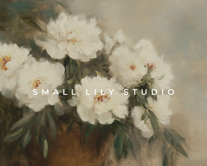 Neutral Spring Flowers Vintage Style Frame TV Art