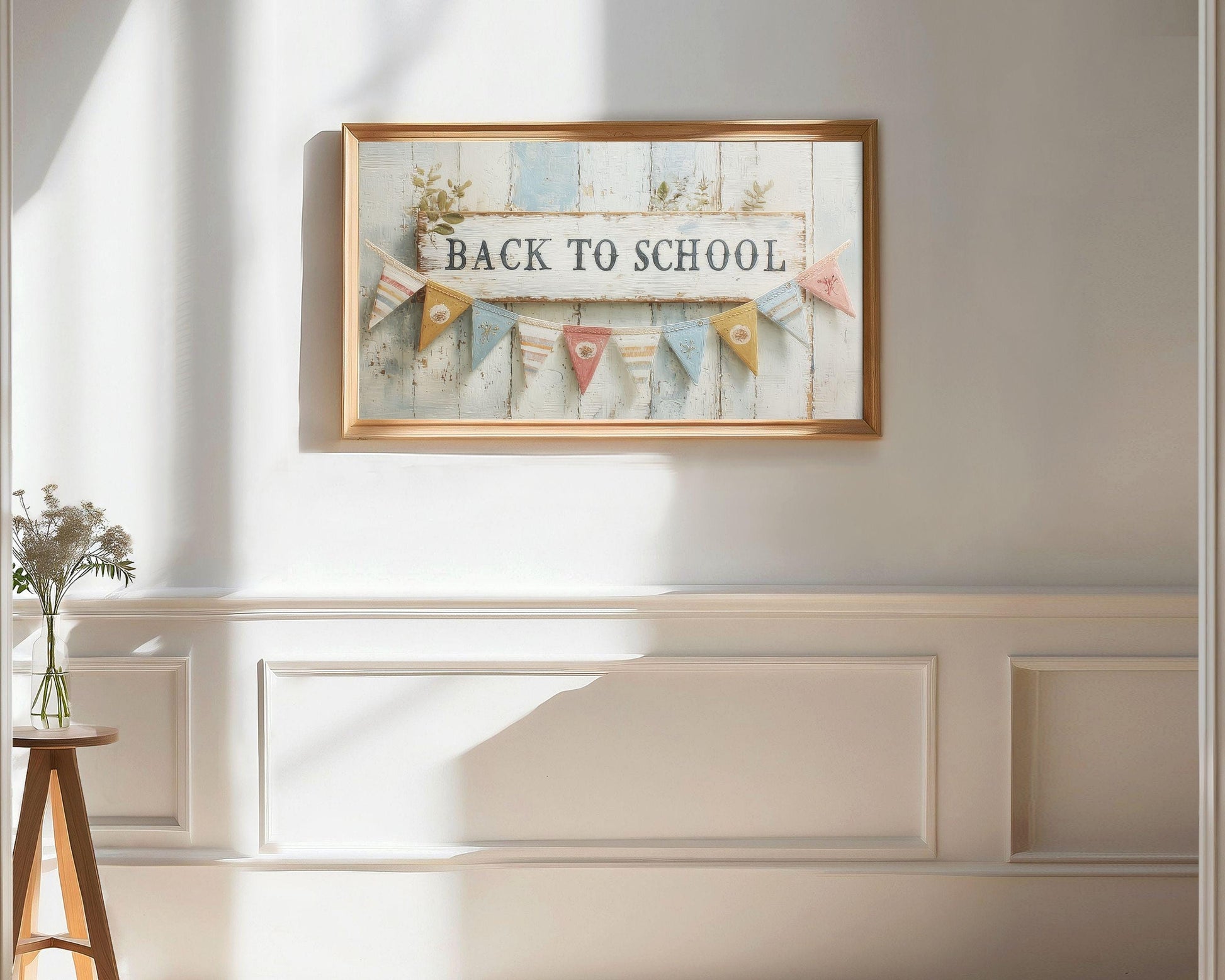 Cute Back to School Sign Frame TV Art