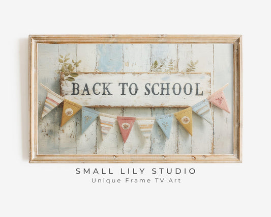 Cute Back to School Sign Frame TV Art