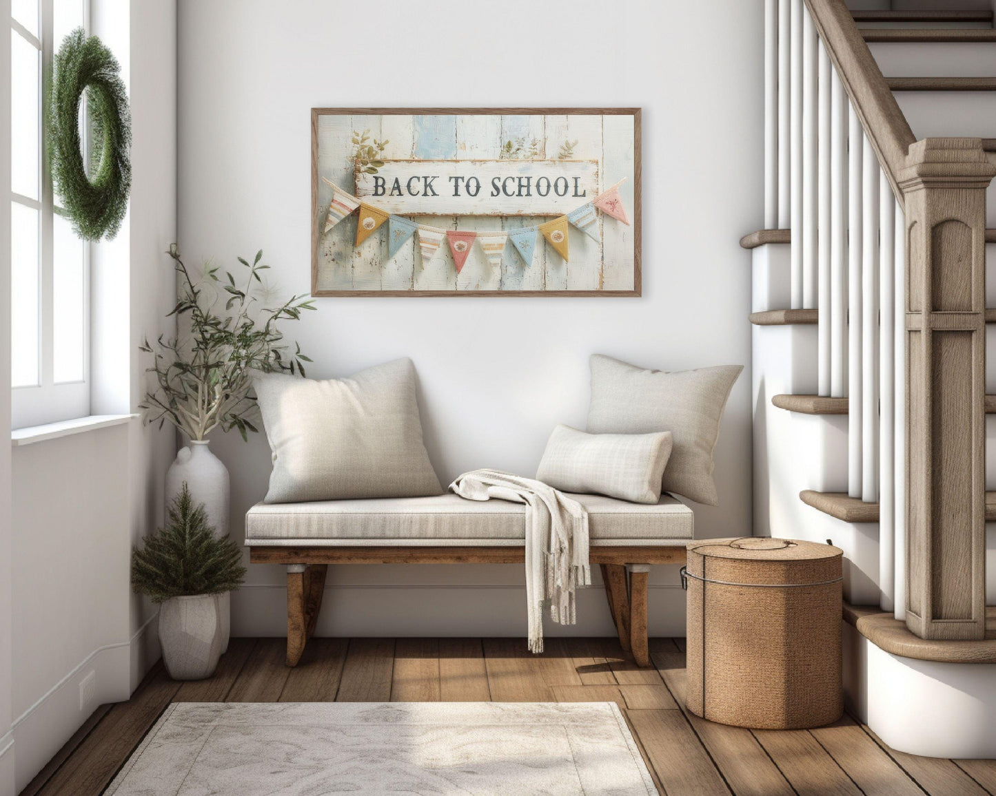 Cute Back to School Sign Frame TV Art