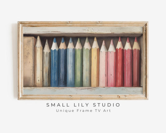 Back to School Colored Pencils Frame TV Art