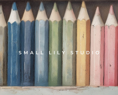 Back to School Colored Pencils Frame TV Art