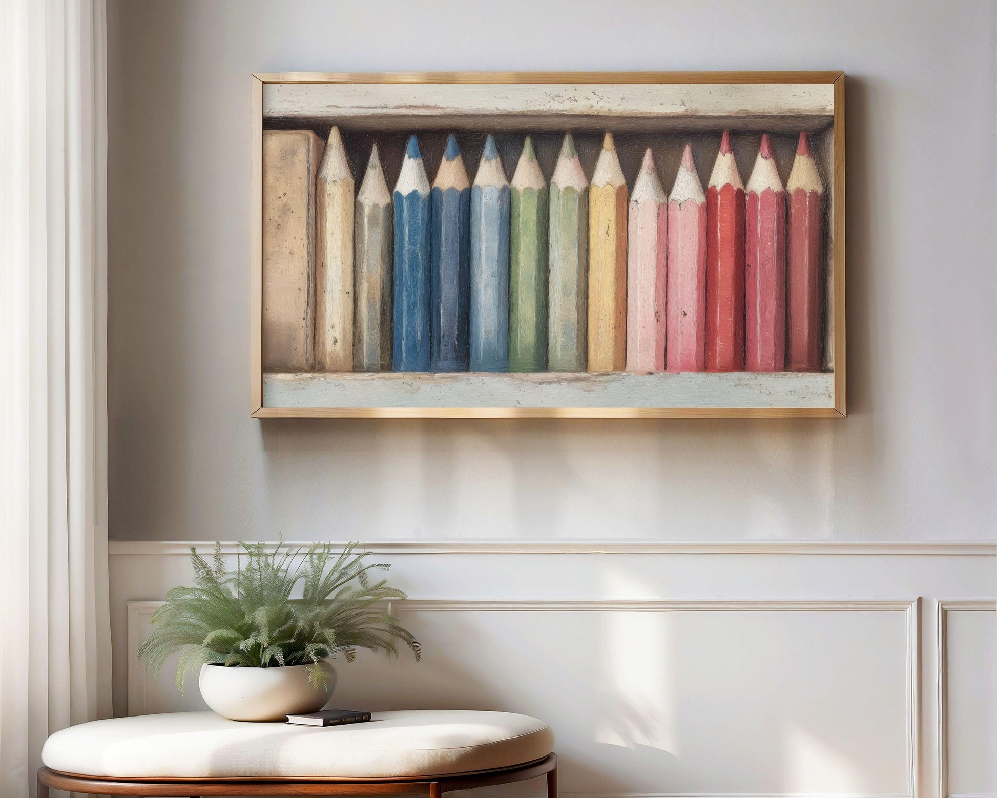 Back to School Colored Pencils Frame TV Art