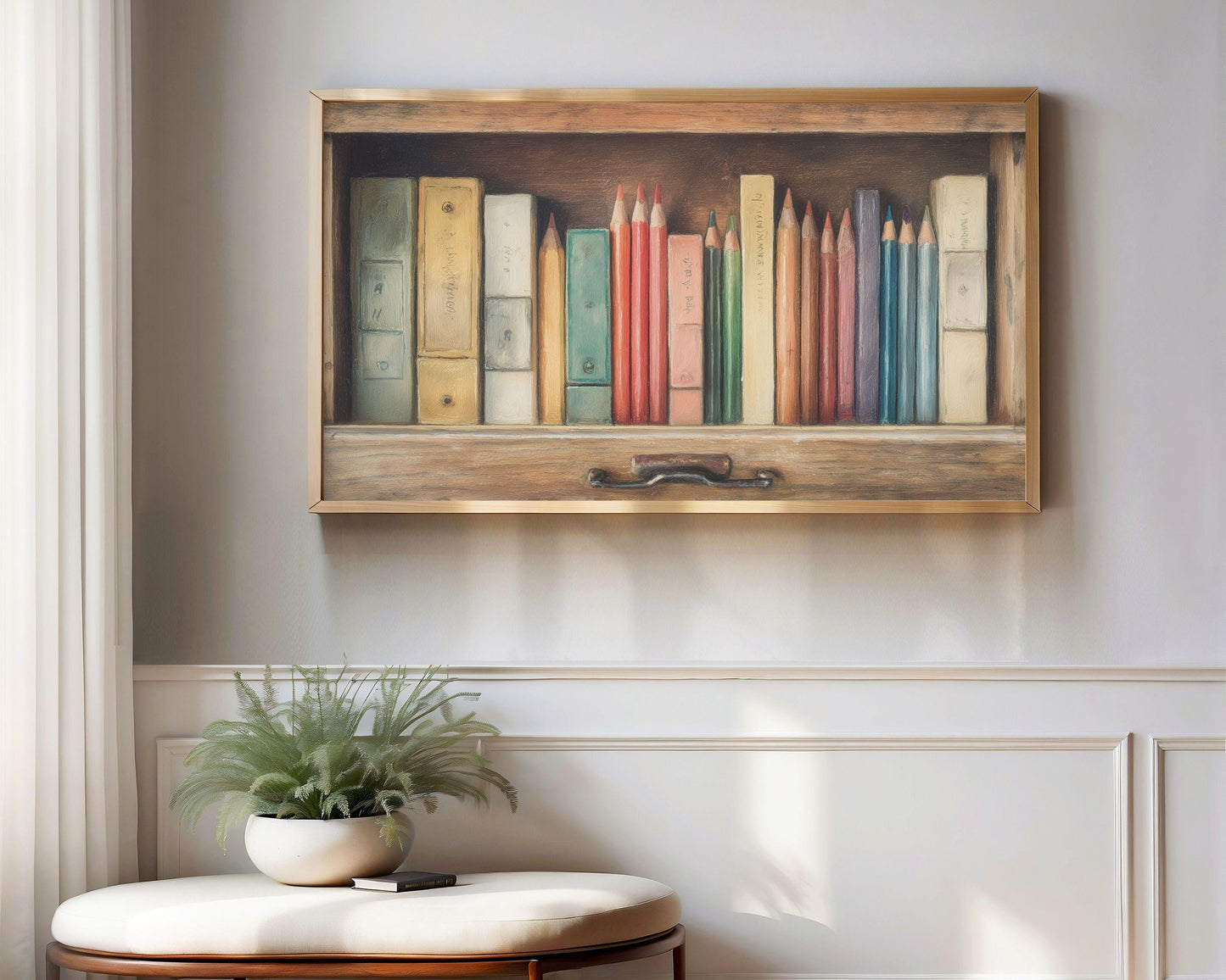 Back to School Colorful Pencils Frame TV Art