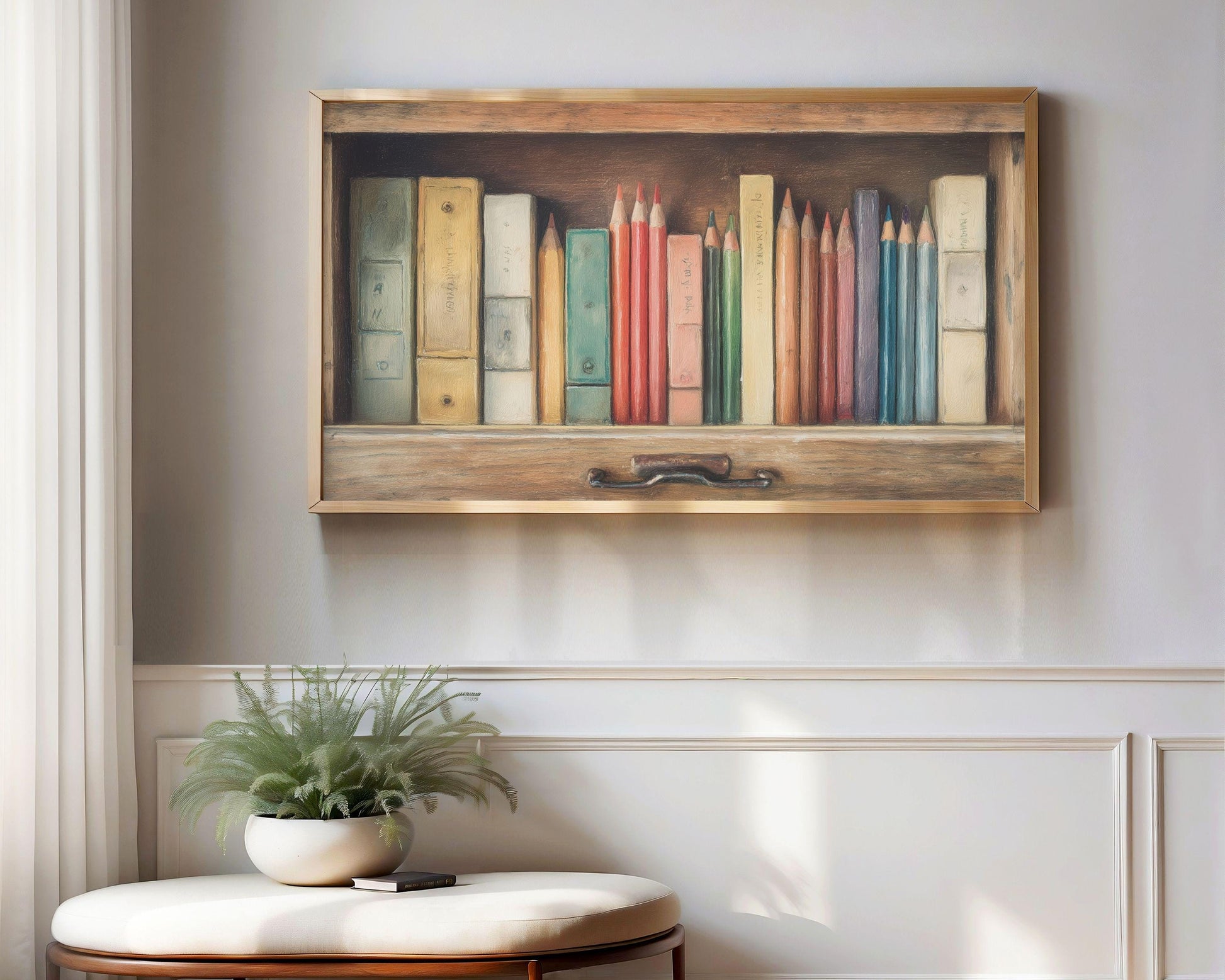 Back to School Colorful Pencils Frame TV Art