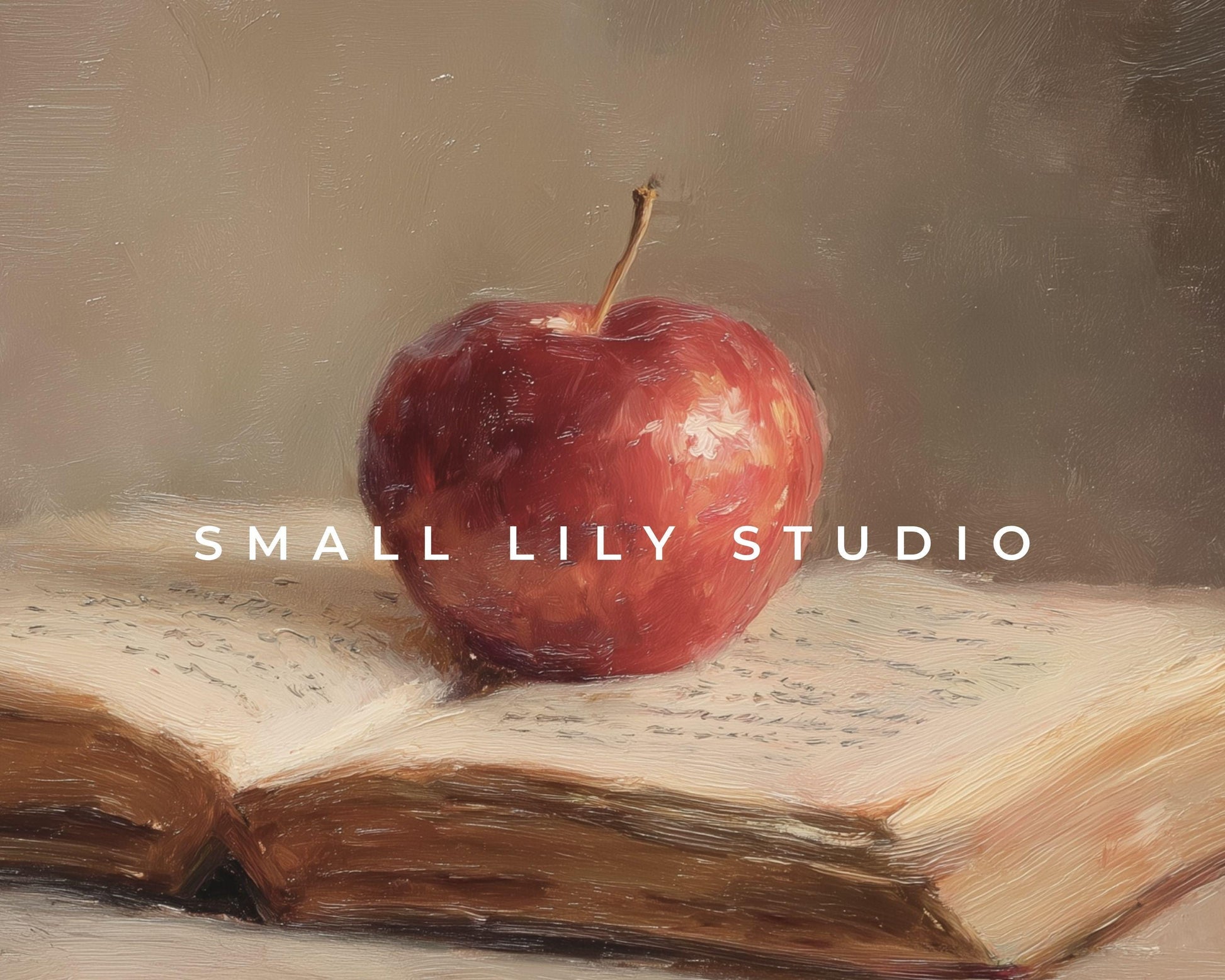 Back to School Apple on Book Frame TV Art