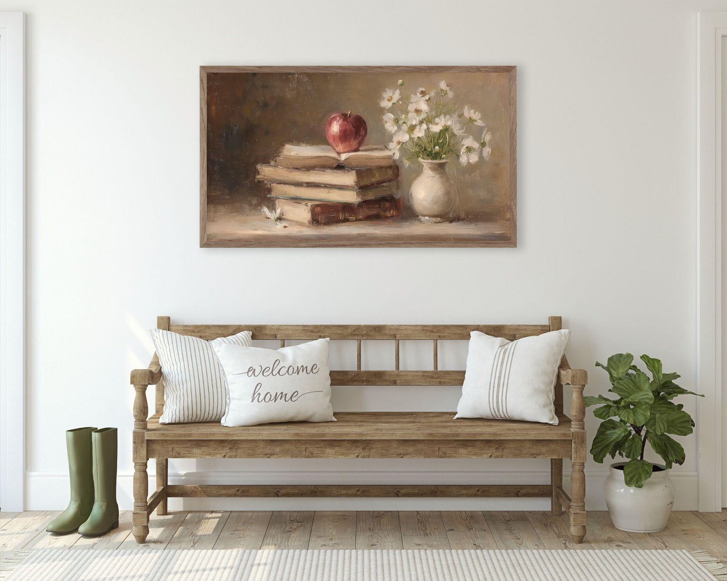 Back to School Apple & Books Frame TV Art
