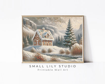 Gingerbread House Christmas Printable Wall Art