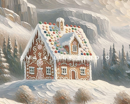 Gingerbread House Christmas Printable Wall Art