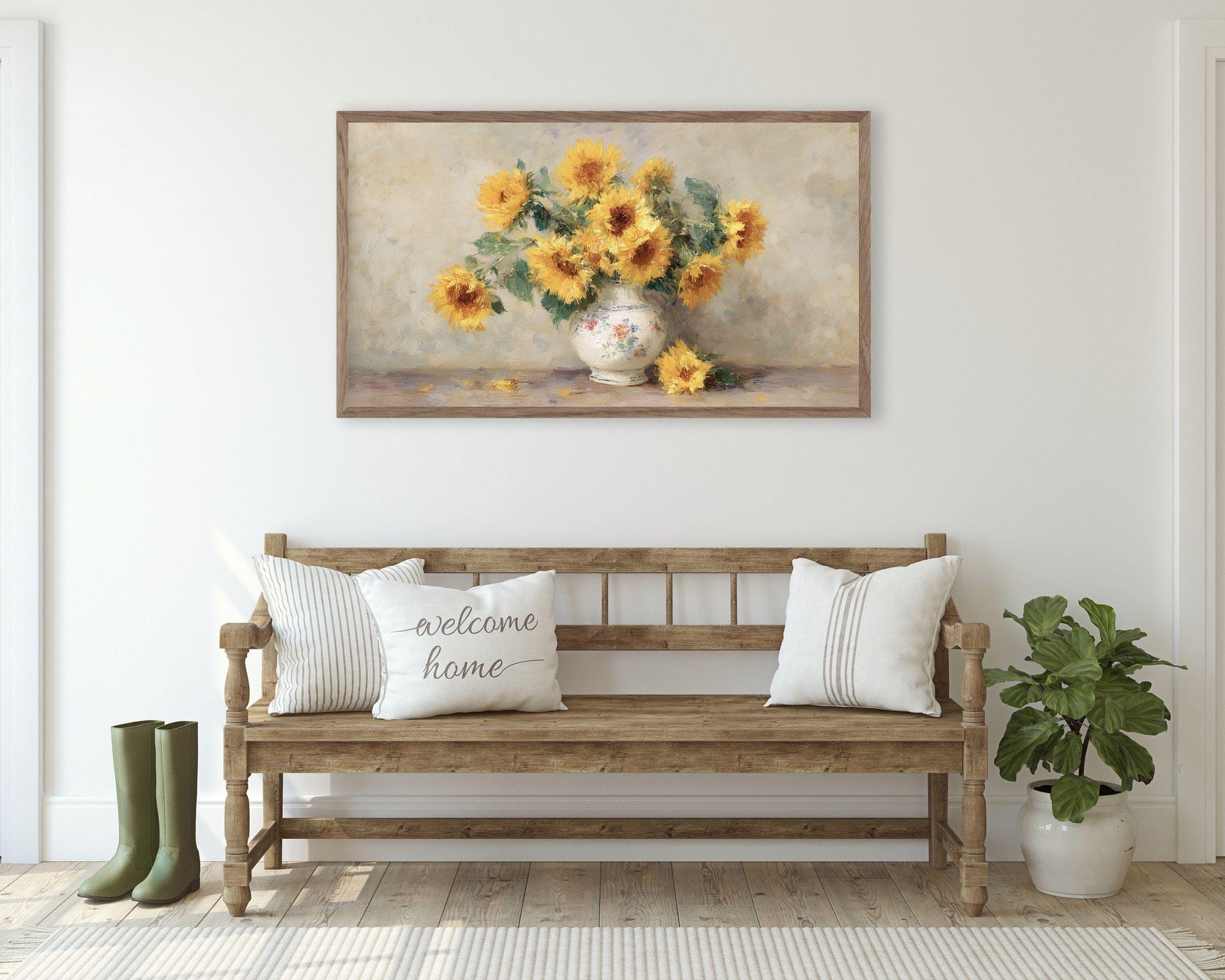 Sunflowers in Vase Frame TV Art