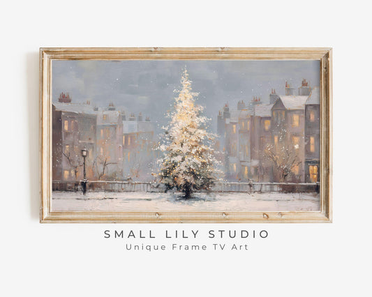 Pink Christmas Tree Frame TV Art