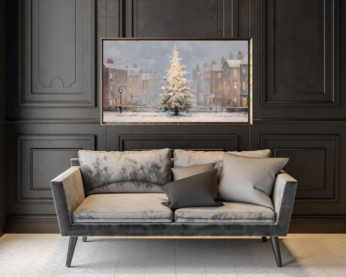 Pink Christmas Tree Frame TV Art